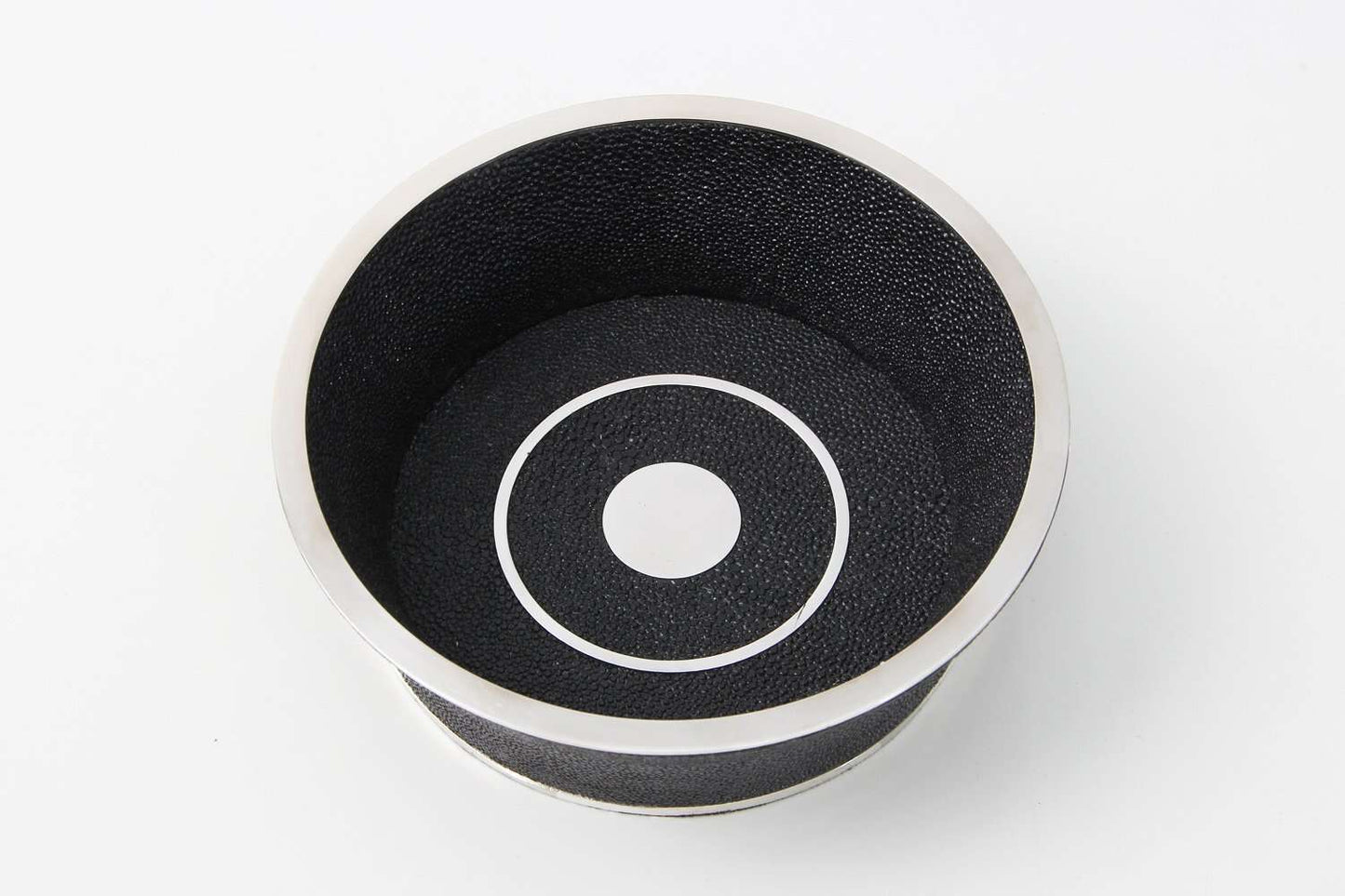 Wine Bottle Coaster in Caviar Black Shagreen