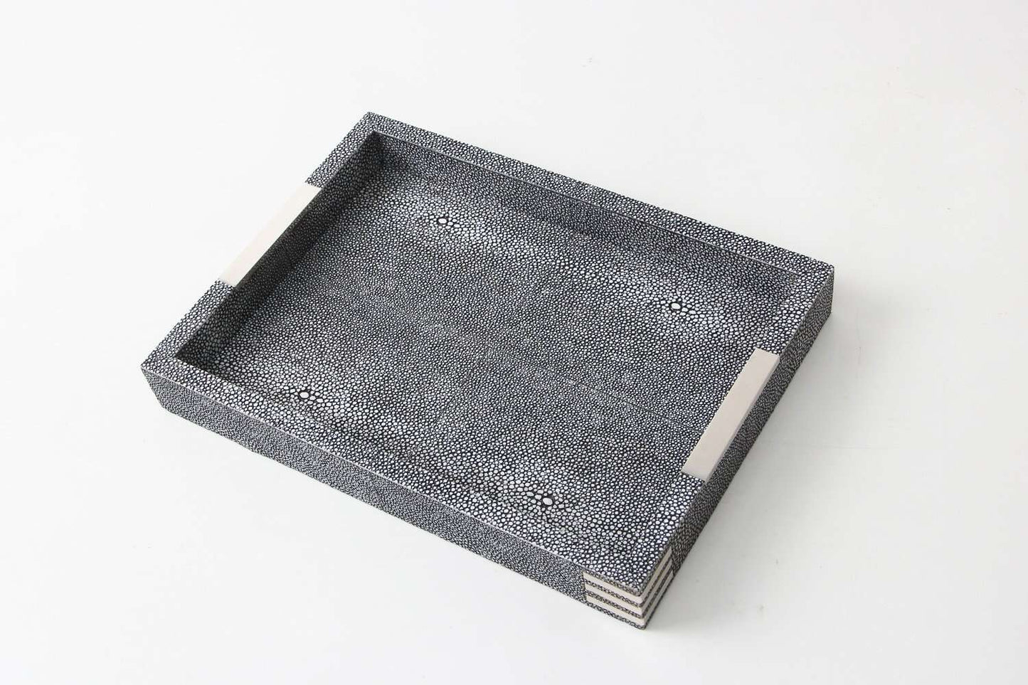 Desk organiser Chic grey shagreen desk tray