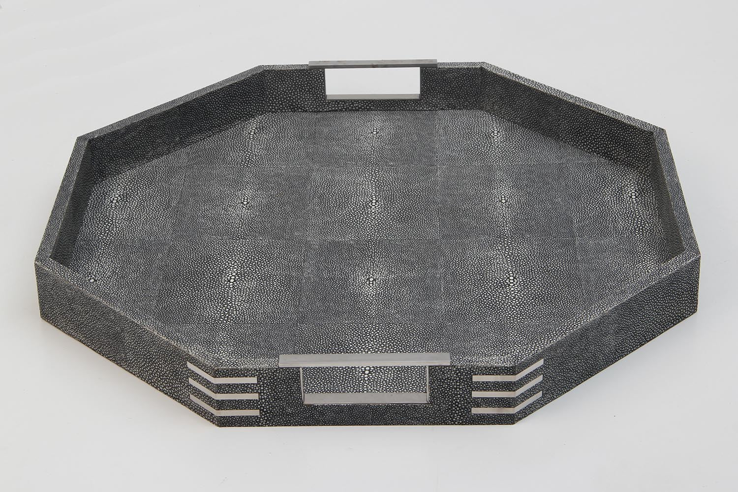 Bar tray Octagonal serving tray shagreen display tray