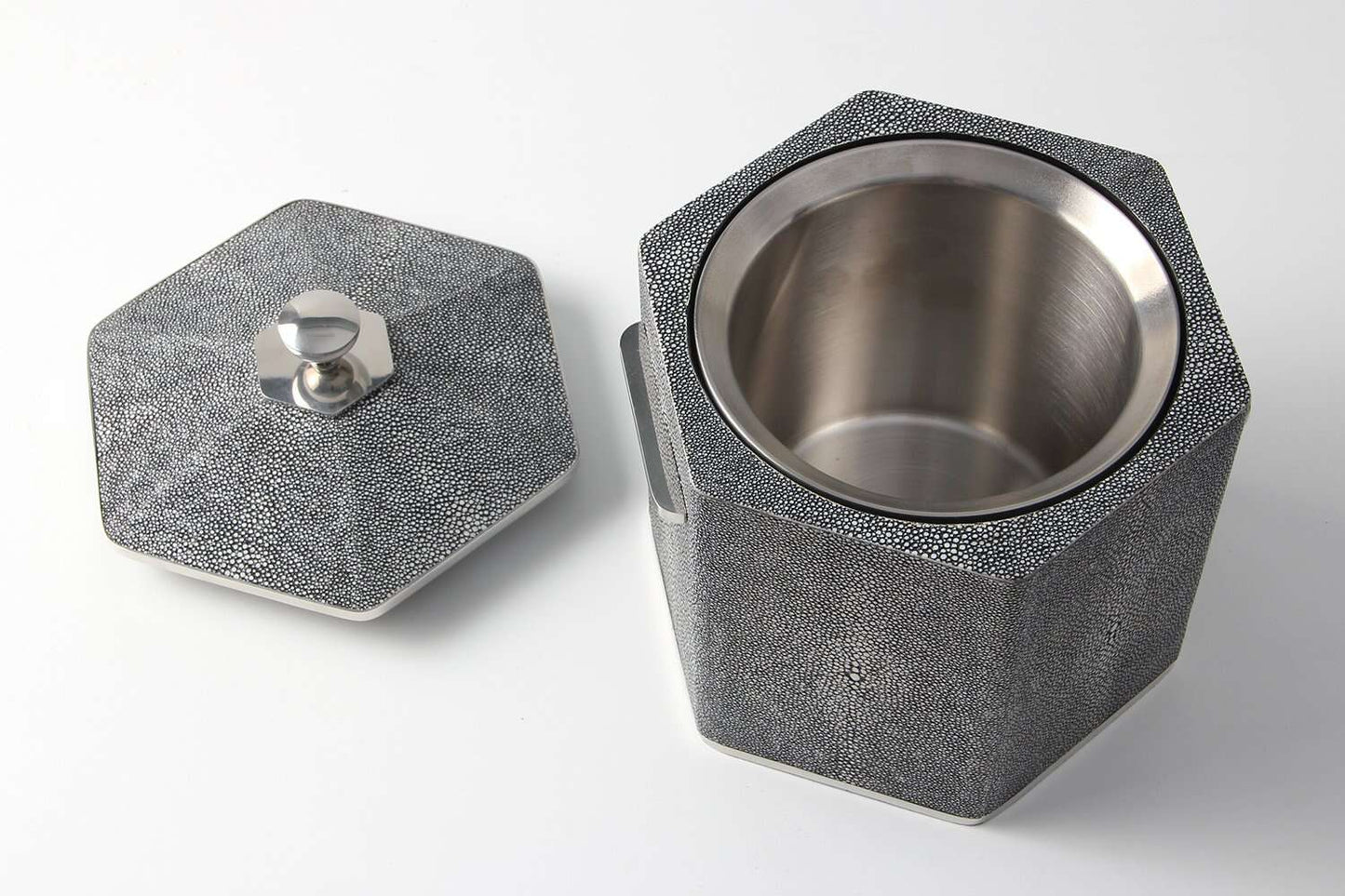 Ice bucket grey shagreen Ice bucket