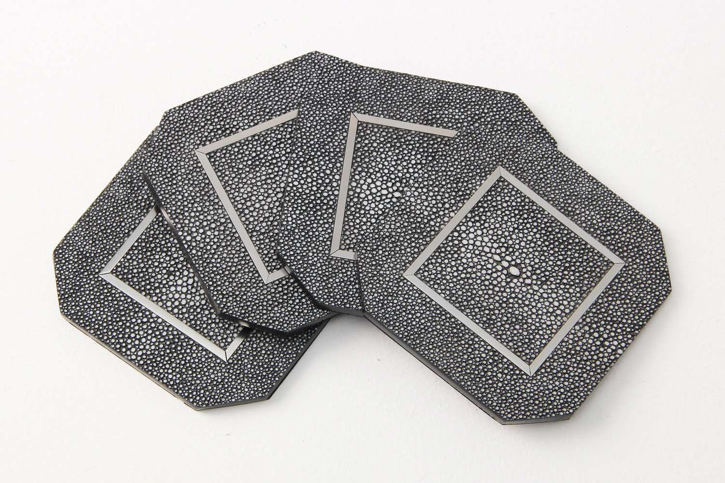 Charcoal shagreen placemats and coasters unique coasters