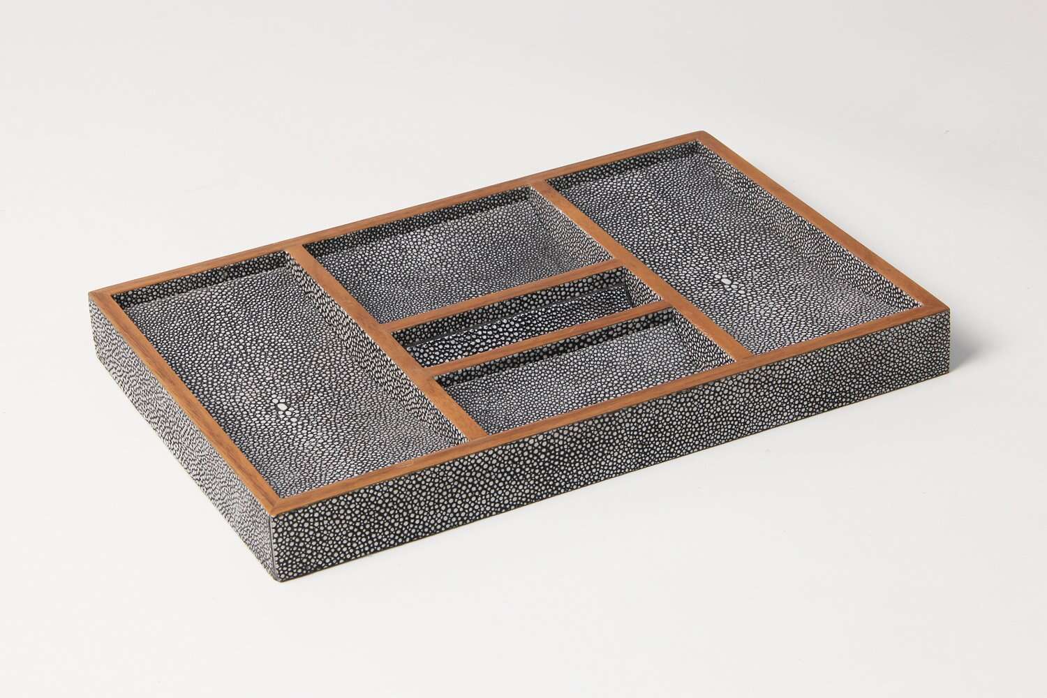 Valet tray luxury hall tray desk tidy charcoal shagreen gift for him