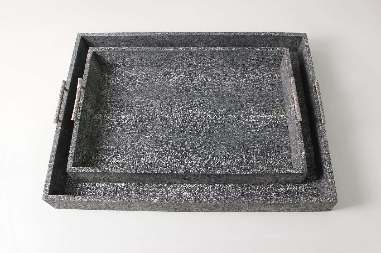 Serving tray grey shagreen serving tray drinks tray