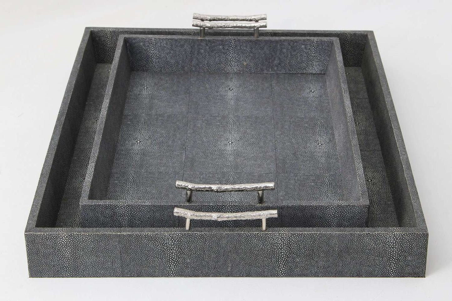 Serving tray unique grey shagreen serving tray