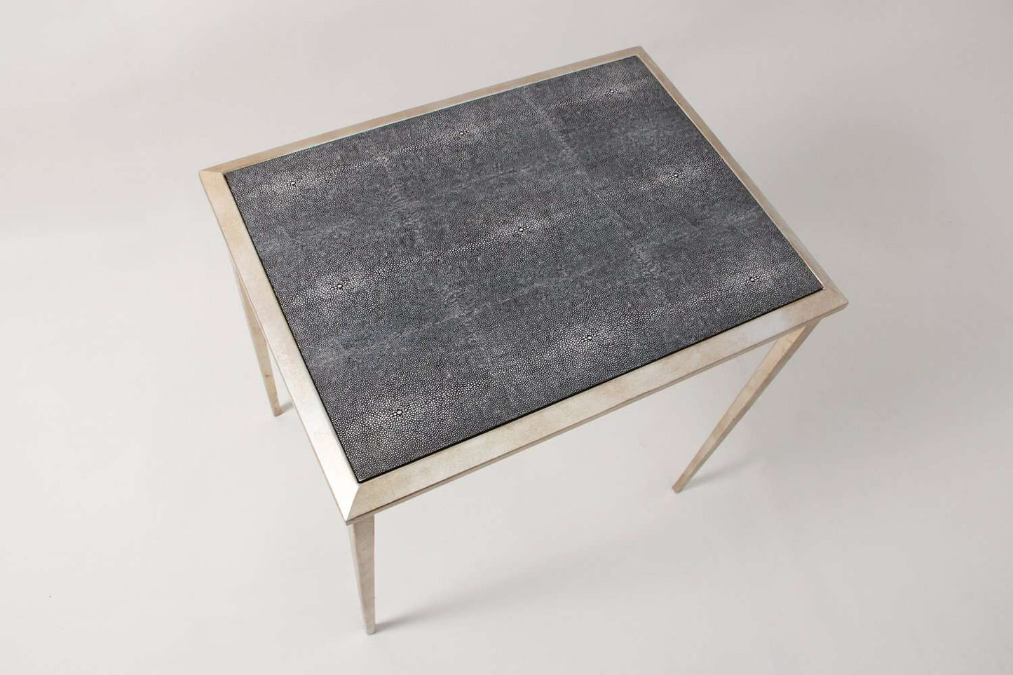 Narrow side table shagreen small occasional table