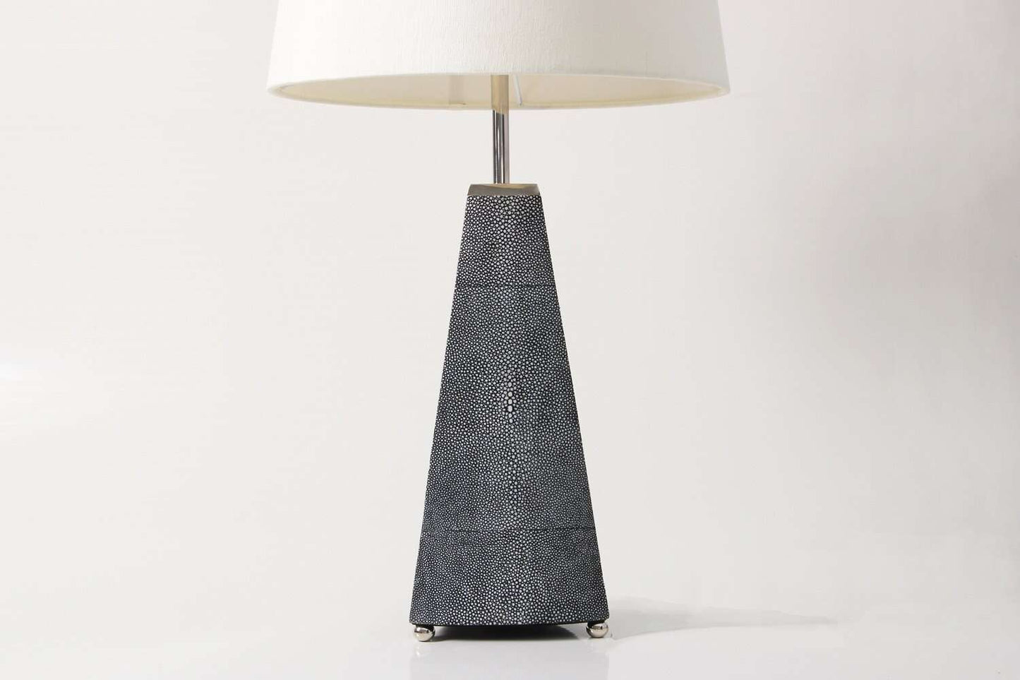 Steeple Table Lamp in Charcoal Shagreen