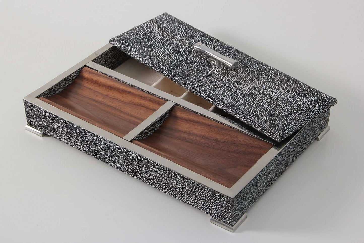 Valet tray in stylish Charcoal shagreen by Forwood Design