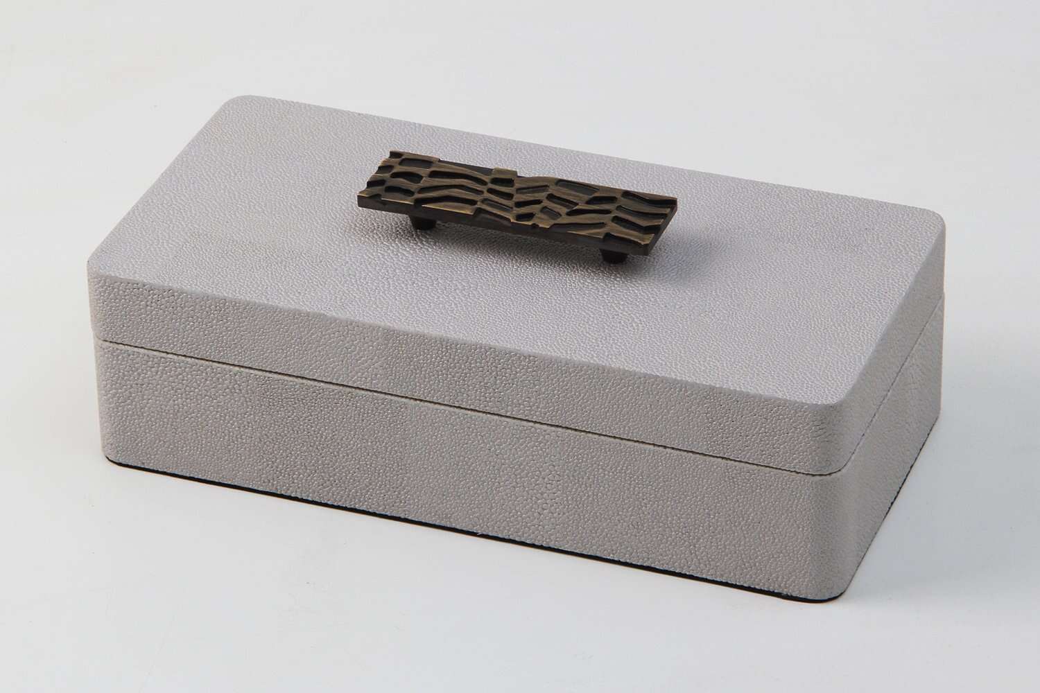 Trinket box remote box white shagreen trinket box