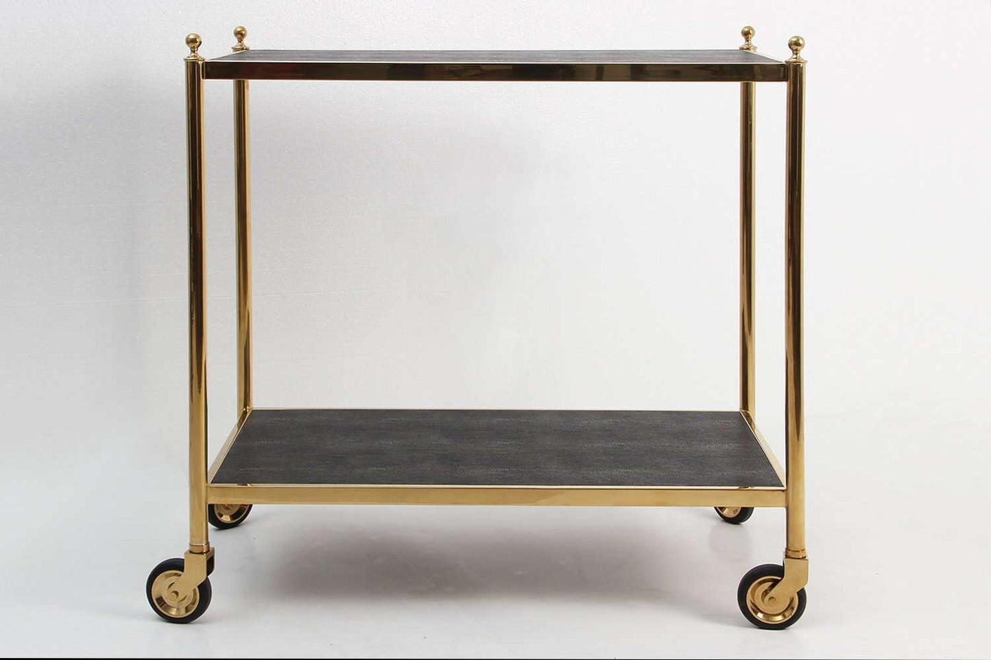 The Cliveden Drinks Trolley in Seal Brown Shagreen