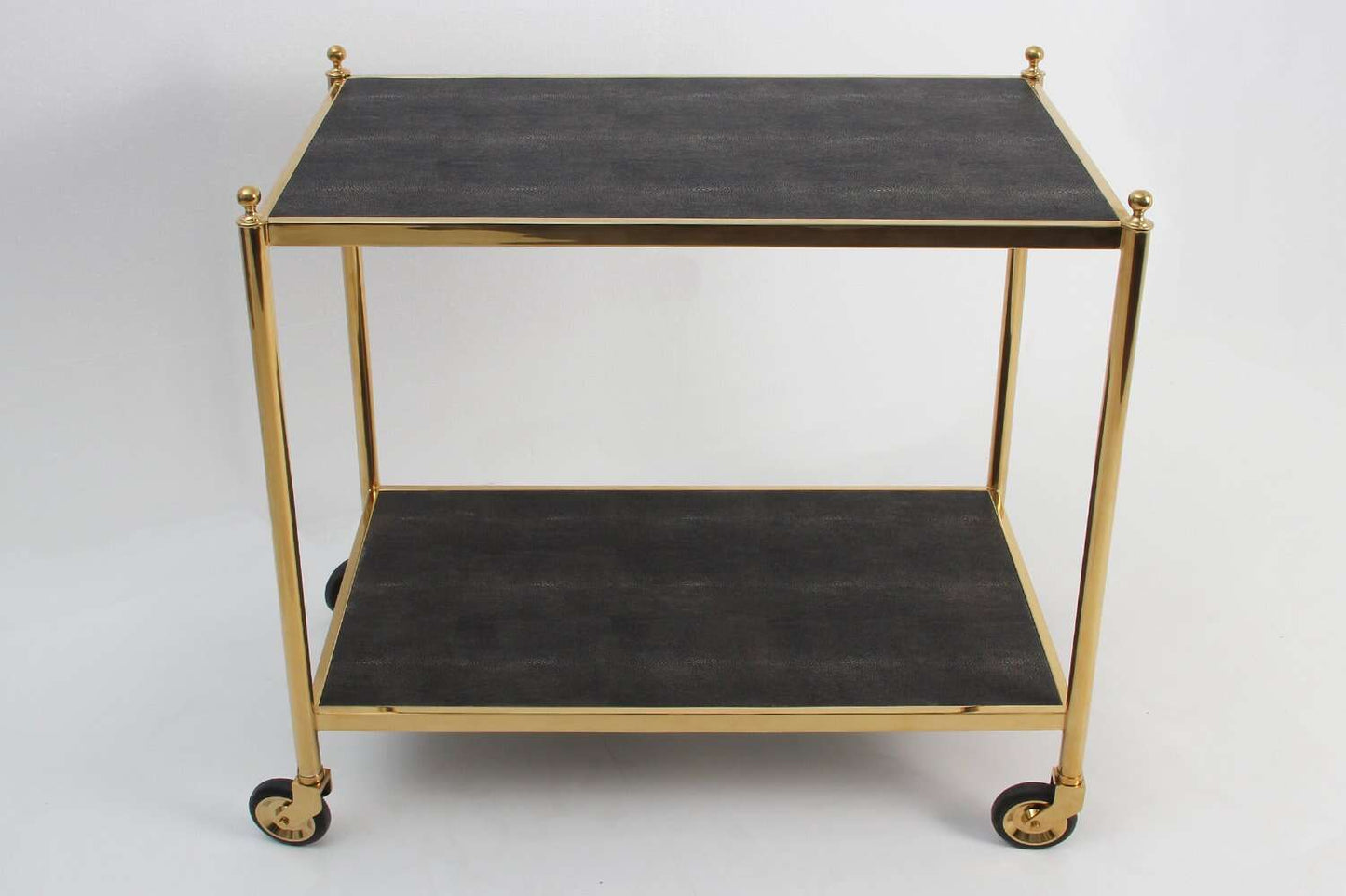 The Cliveden Drinks Trolley in Seal Brown Shagreen