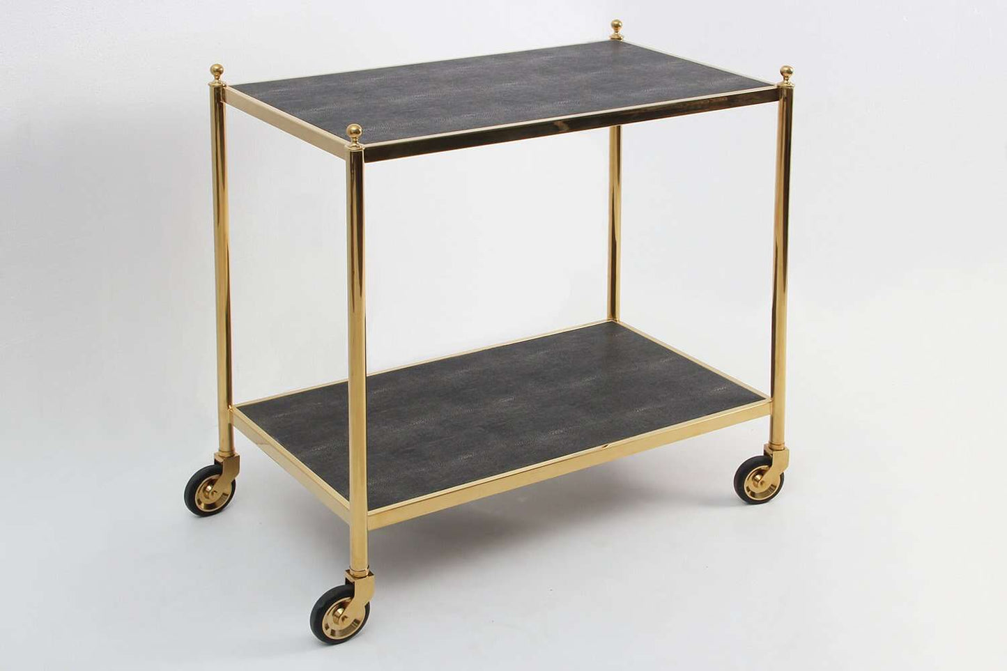 The Cliveden Drinks Trolley in Seal Brown Shagreen