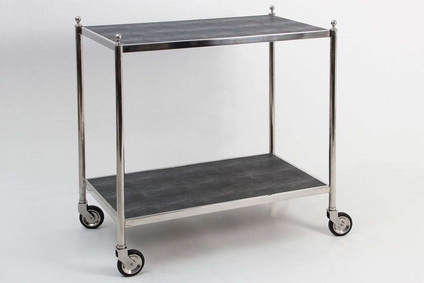 Drinks trolley silver grey shagreen drinks trolley