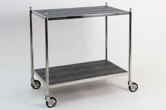 Drinks trolley silver grey shagreen drinks trolley