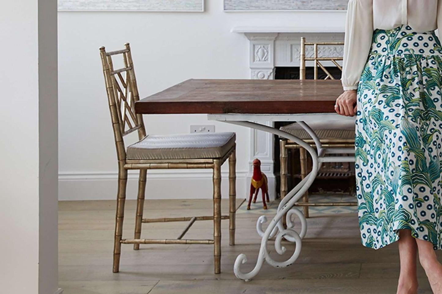 Cora dining chair in antque silver by Forwood Design