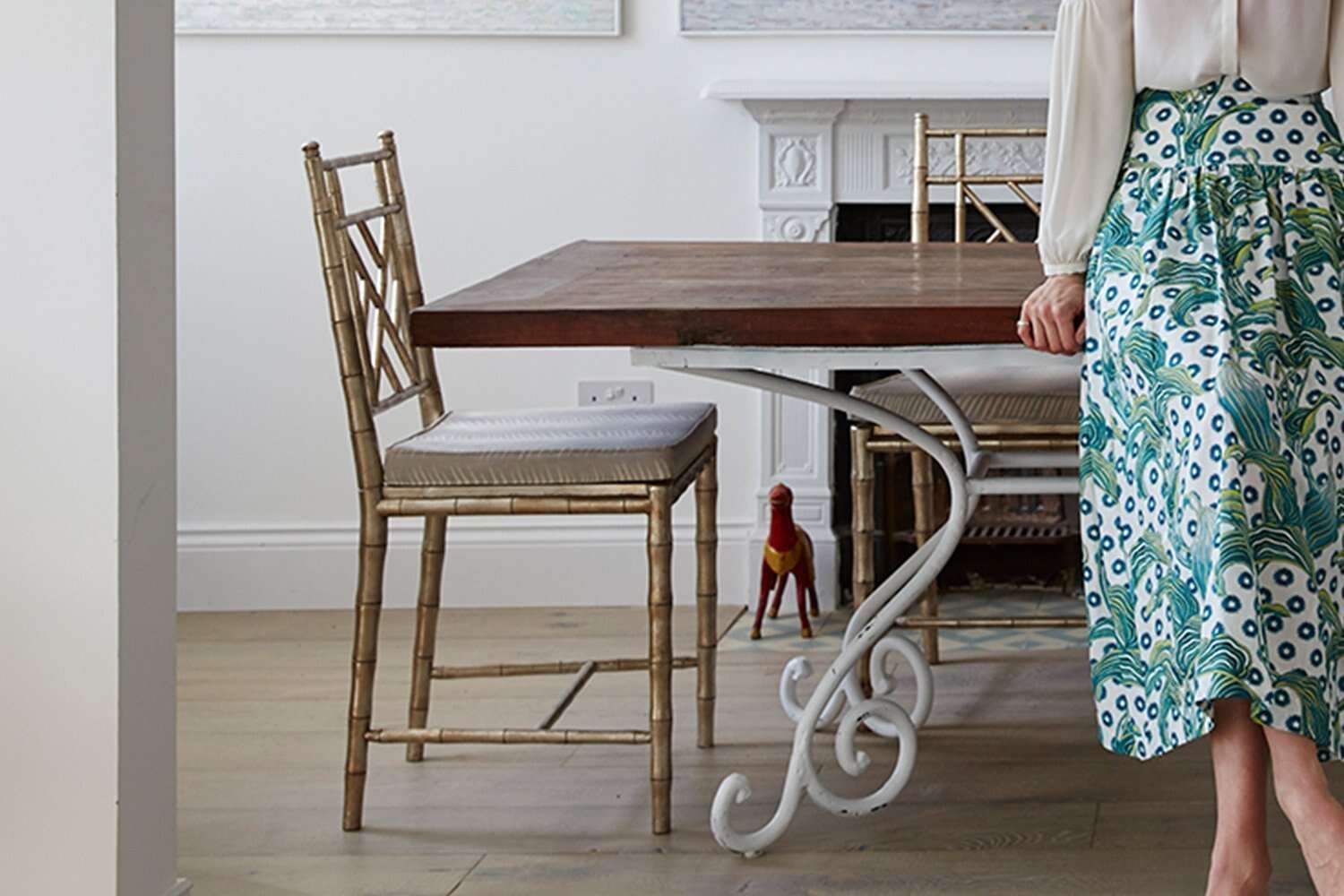 Cora dining chair in antque silver by Forwood Design