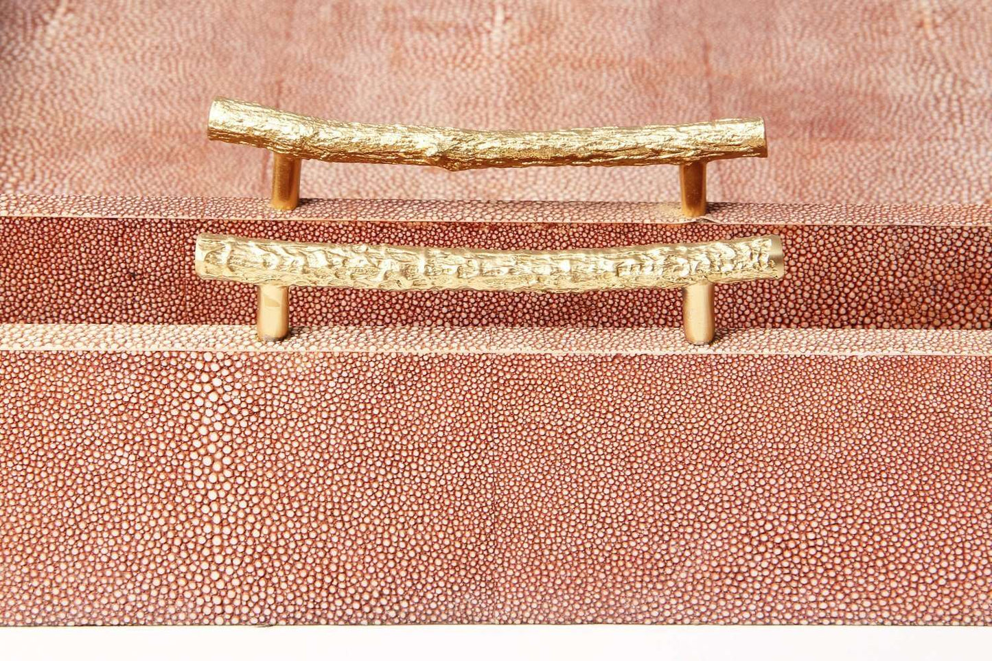 Serving tray luxury coral shagreen serving tray drinks tray