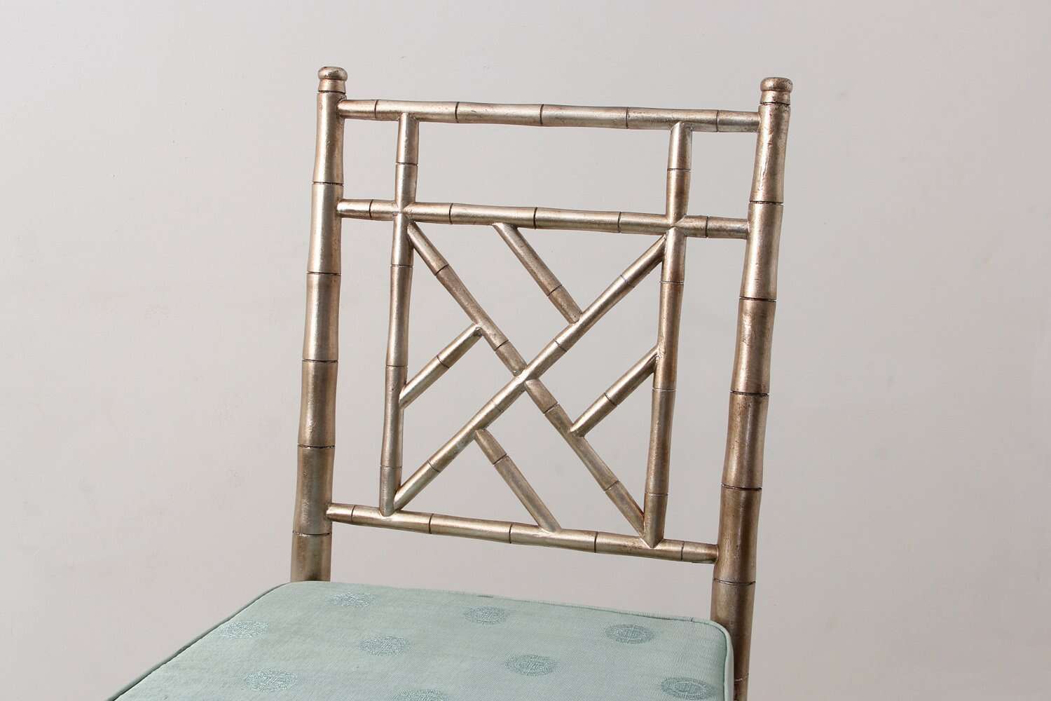 Dining chair in antiqued silver detail
