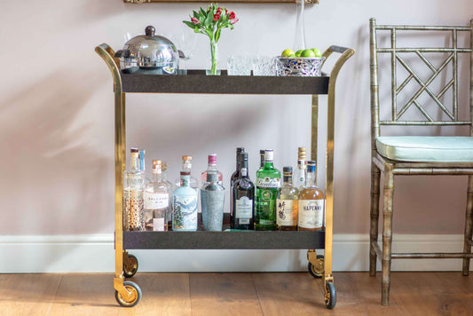 Drinks trolley brown shagreen drinks trolley