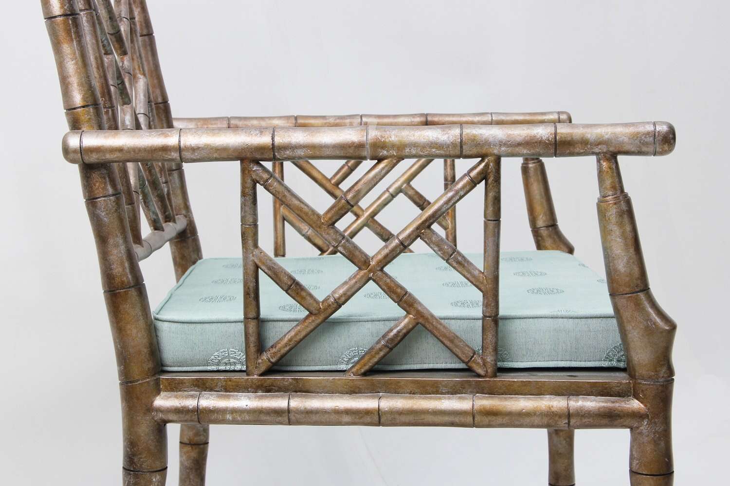 Bronze dining chair with dining chair cushions