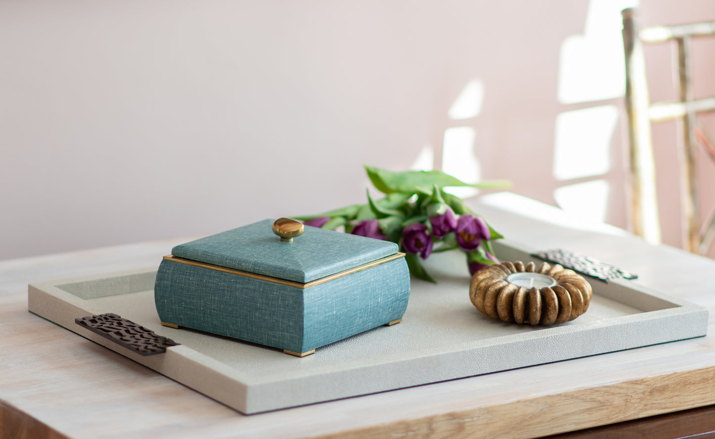 Trinket box jewelry box chic linen box