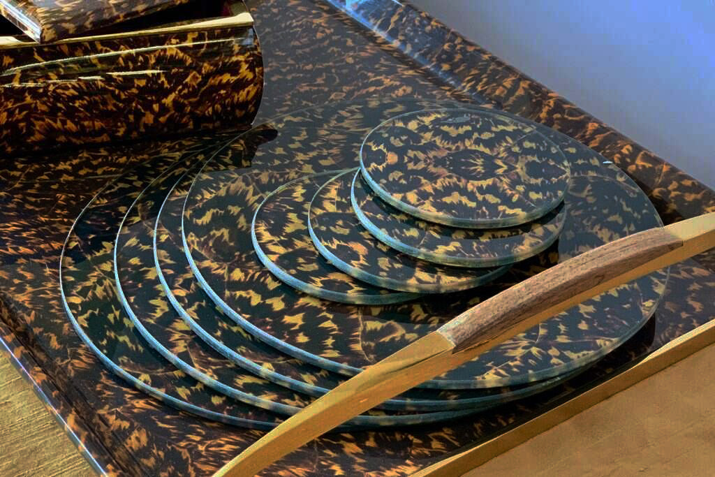 Placemat and coaster set Tortoise shell placemat