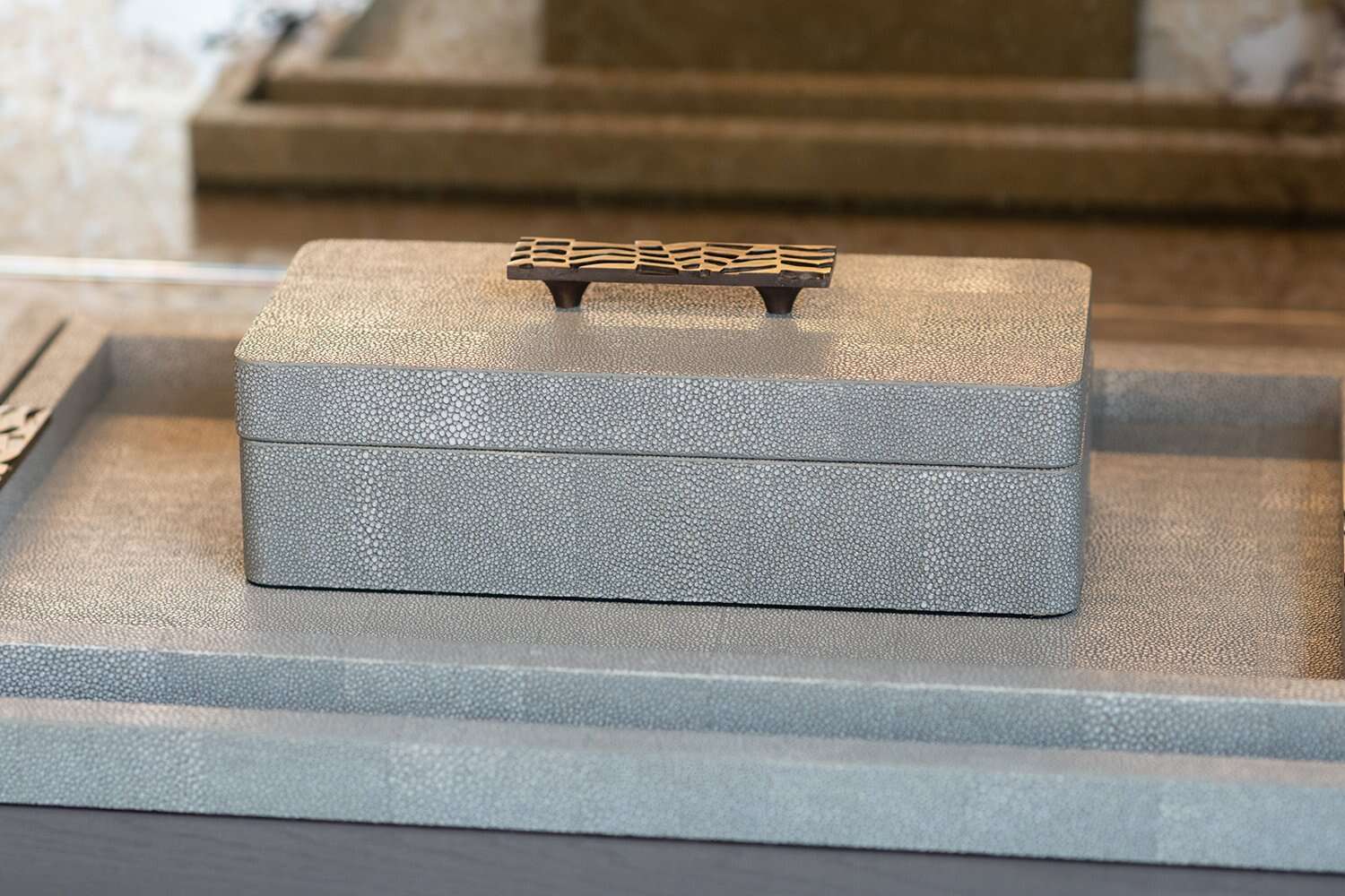 treasure box green shagreen remote box