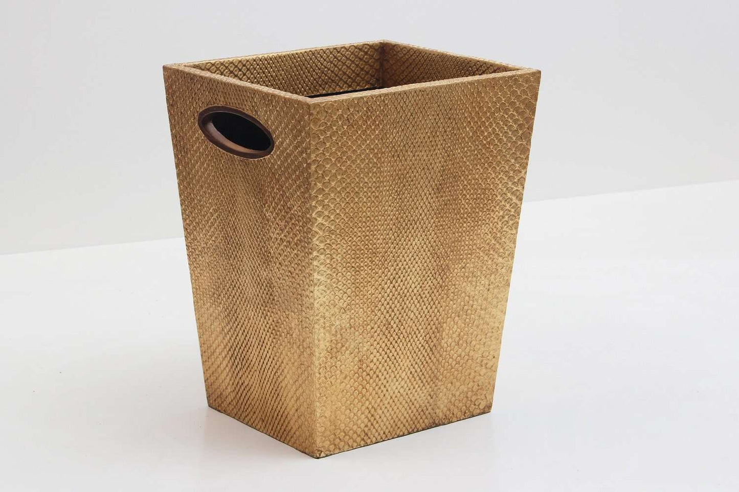 trash can waste paper bin antique gold boa skin