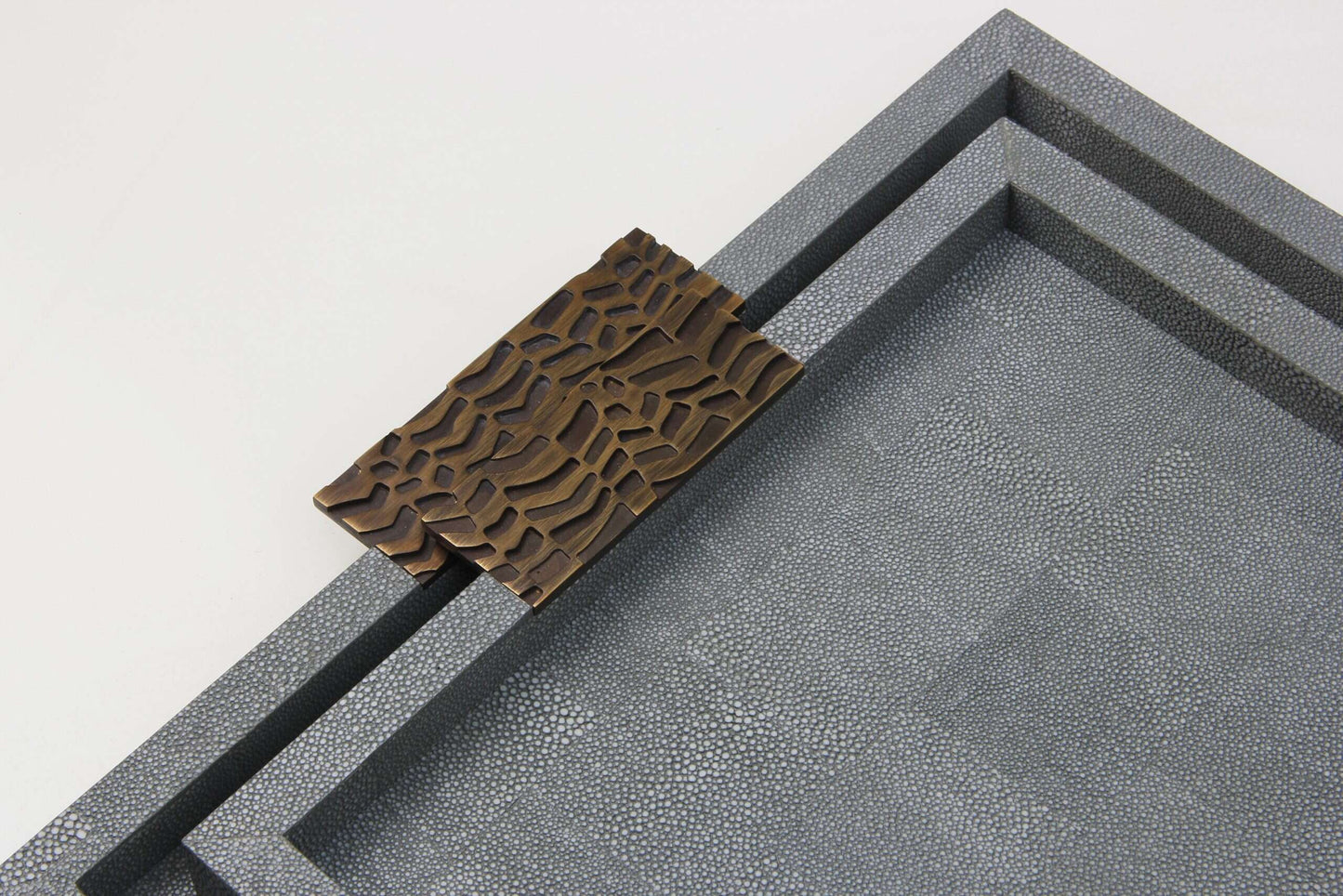 Drinks tray serving tray green shagreen drinks tray