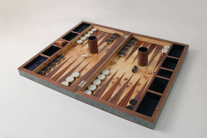 Backgammon Set in Lincoln Green Shagreen