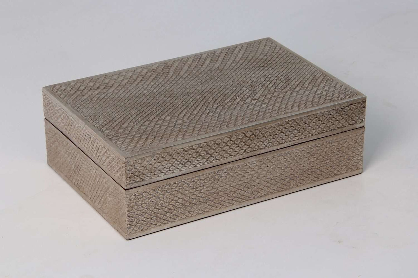 Unique gift present antiqued silver jewelry box