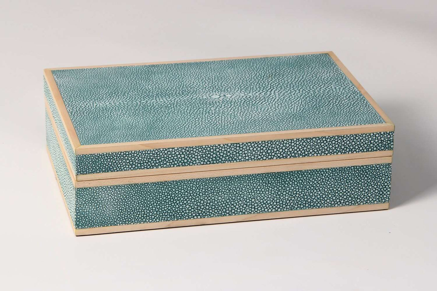Jewellery box chic teal shagreen trinket box