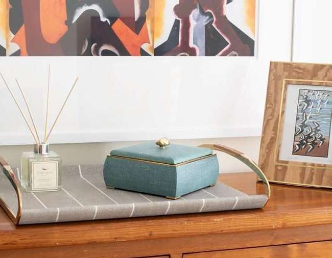 Sophie Box in Teal Linen