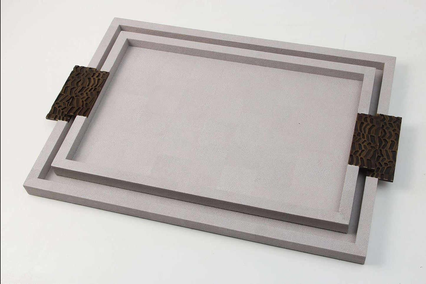 Serving tray white Shagreen drinks tray white drinks tray