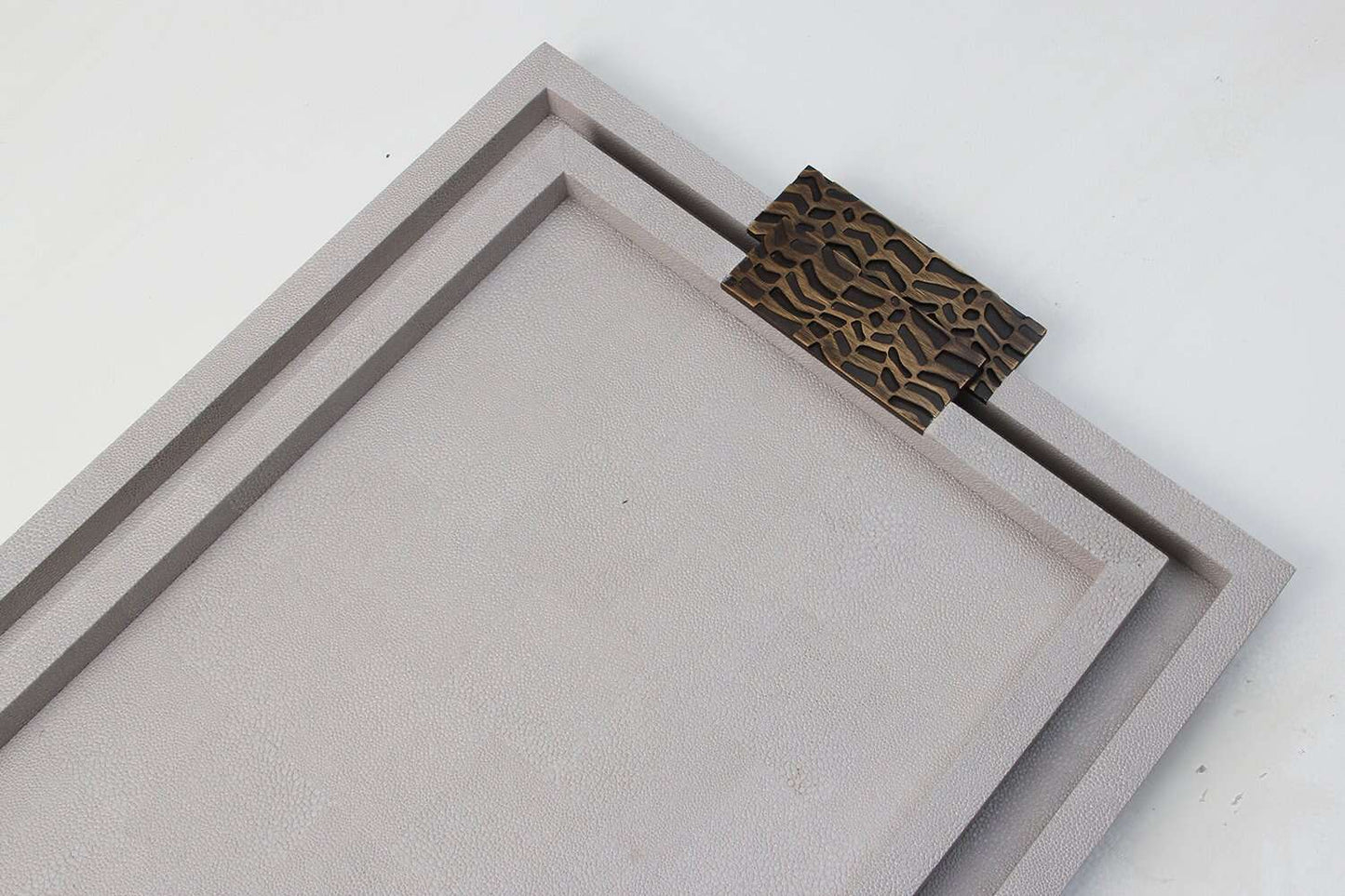 Drinks tray white Shagreen serving tray drinks tray