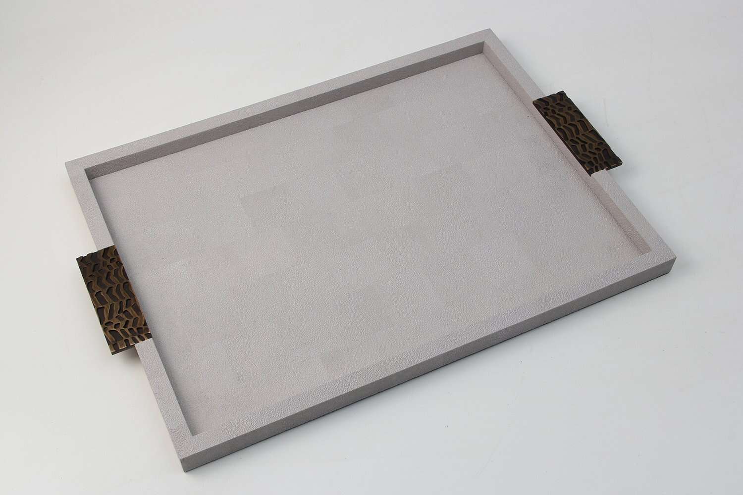 Serving tray white Shagreen serving tray drinks tray
