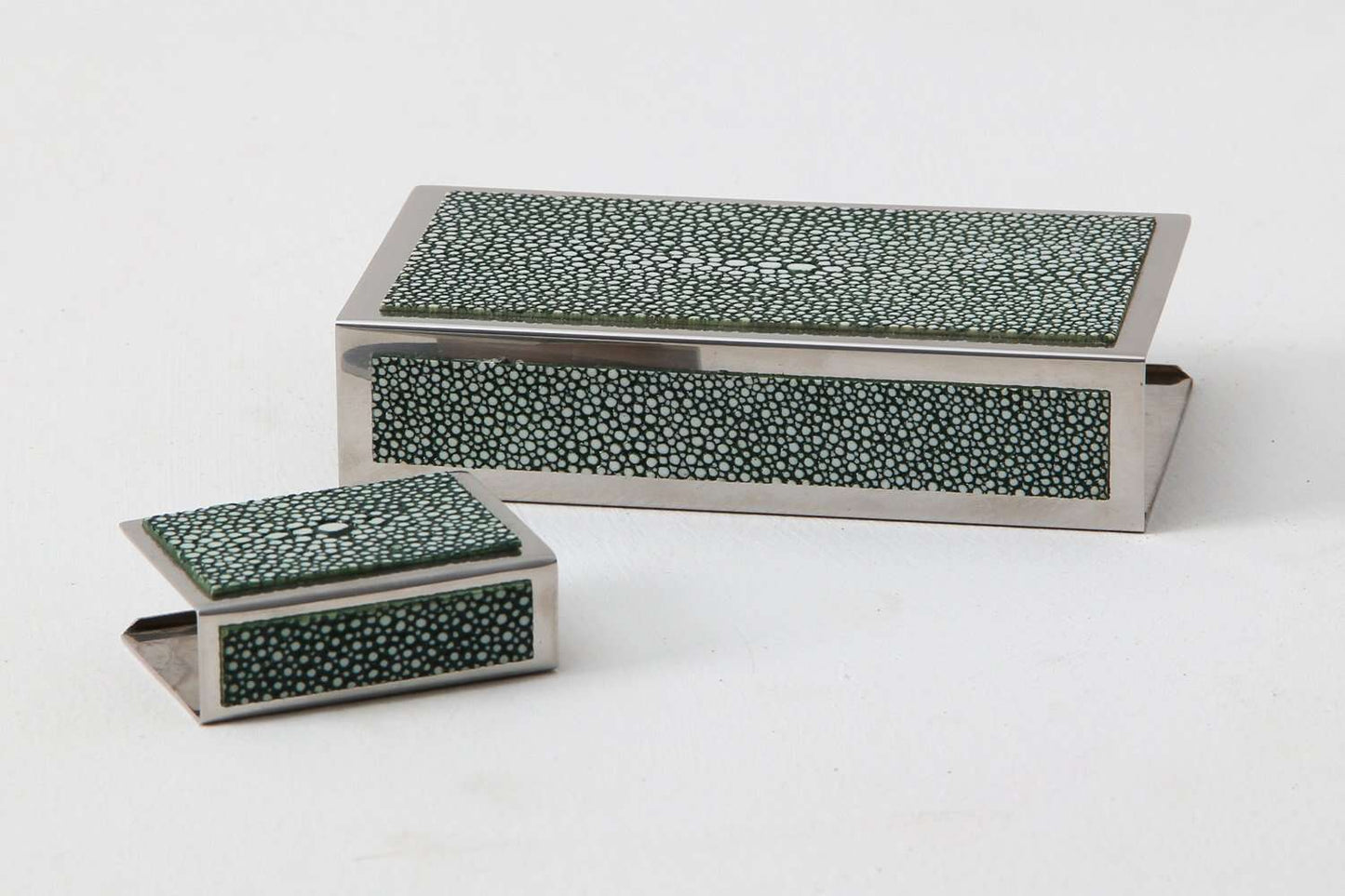 matchbox holder Green Shagreen matchbox holder