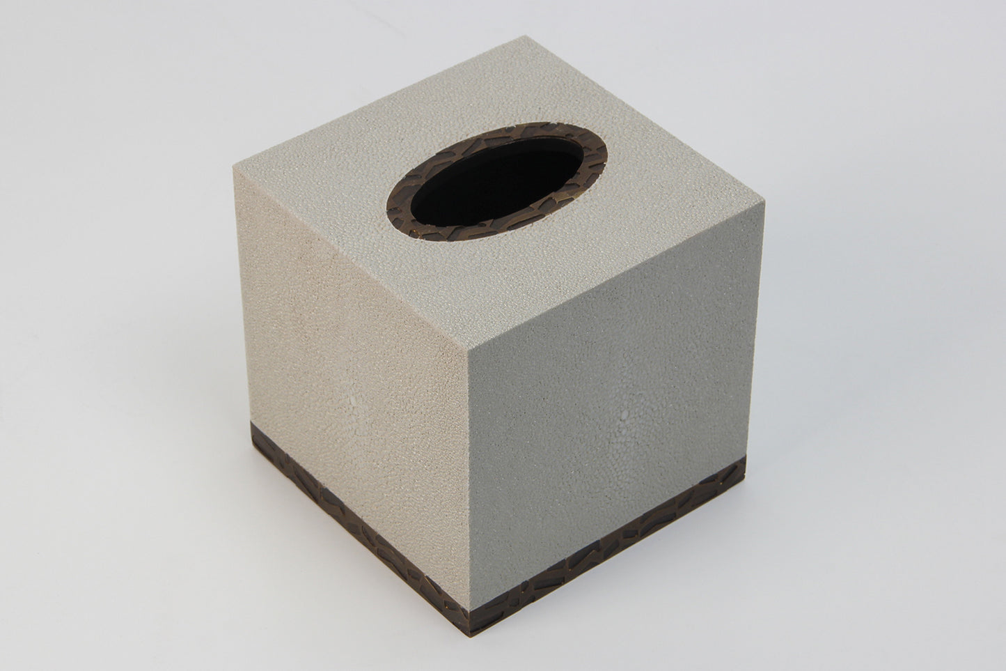 Rachel Winham's Tissue Box in 'Linen White' Shagreen