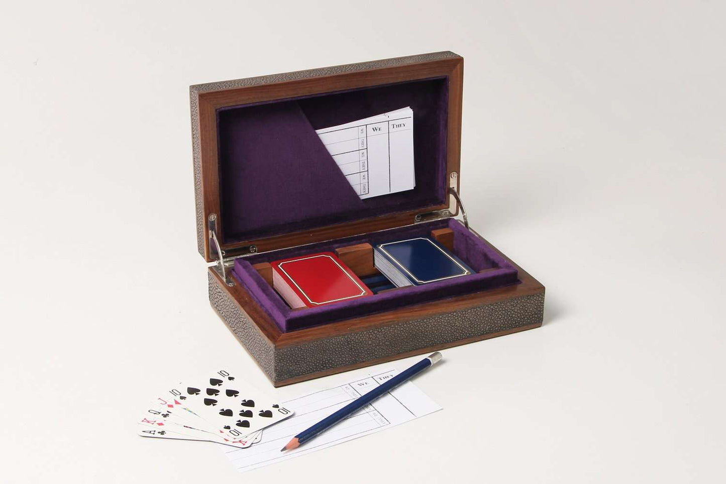 Luxury gift present shagreen bridge set