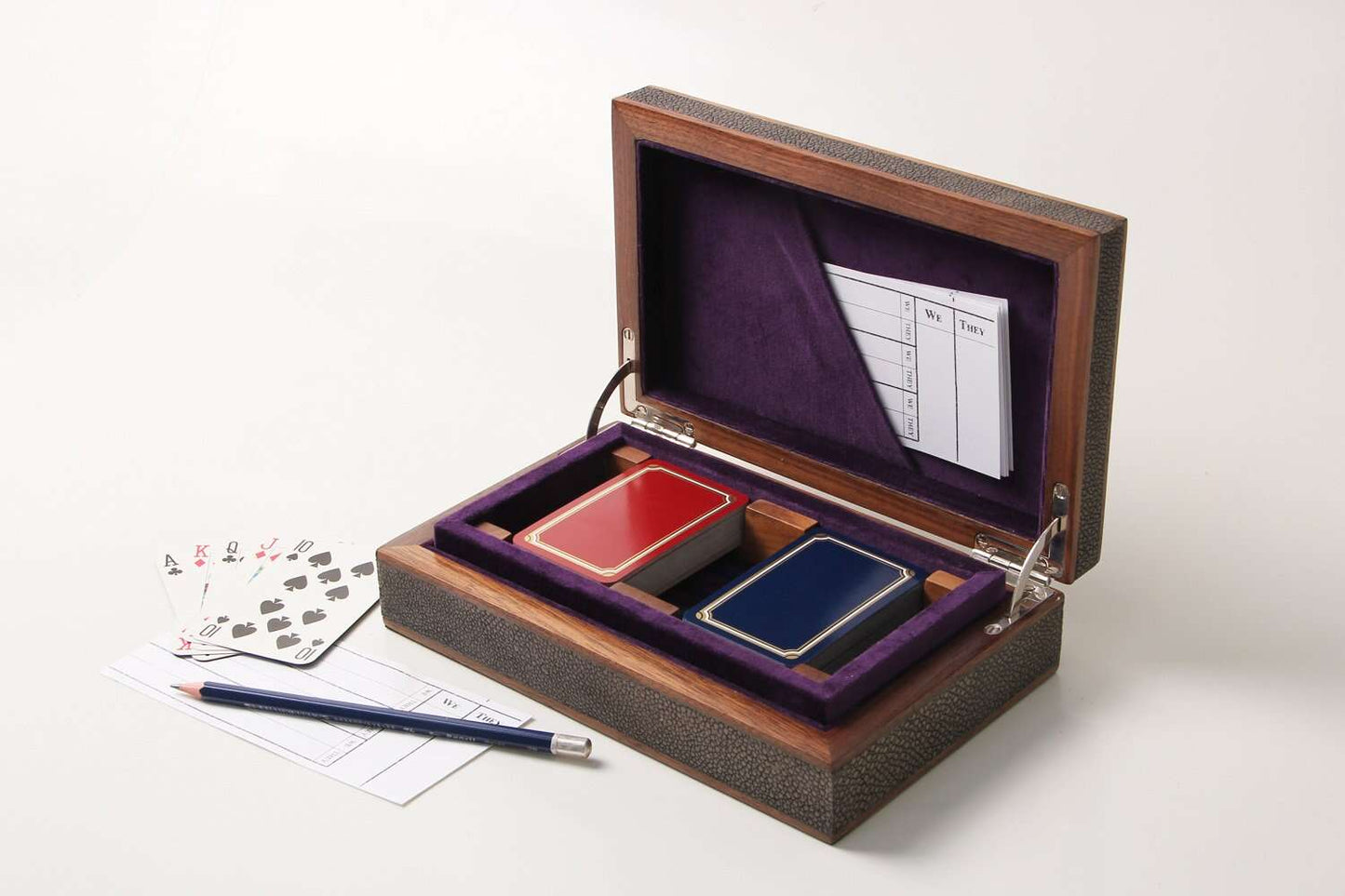 Playing card bridge set in luxury shagreen