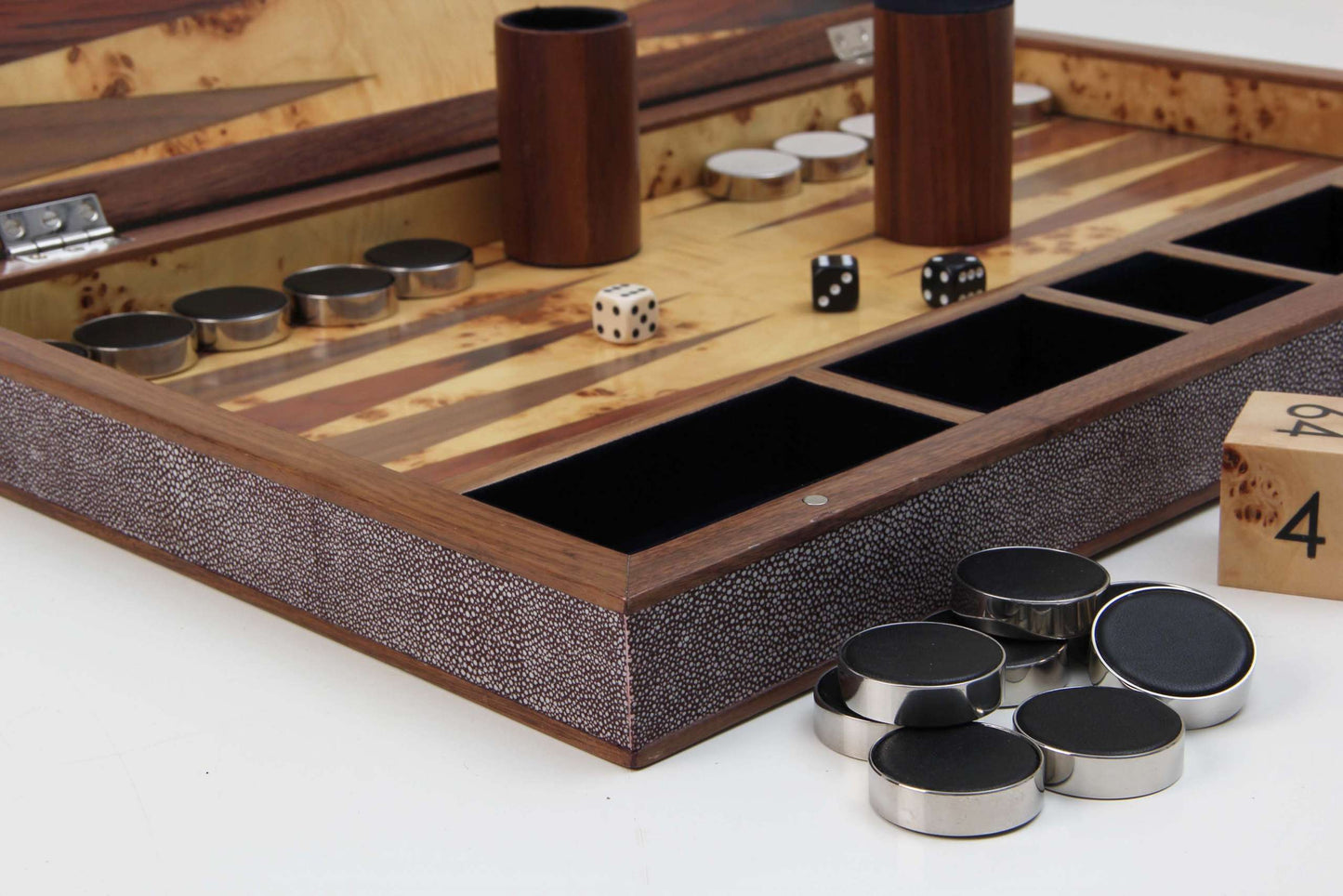 Shagreen backgammon board Backgammon set
