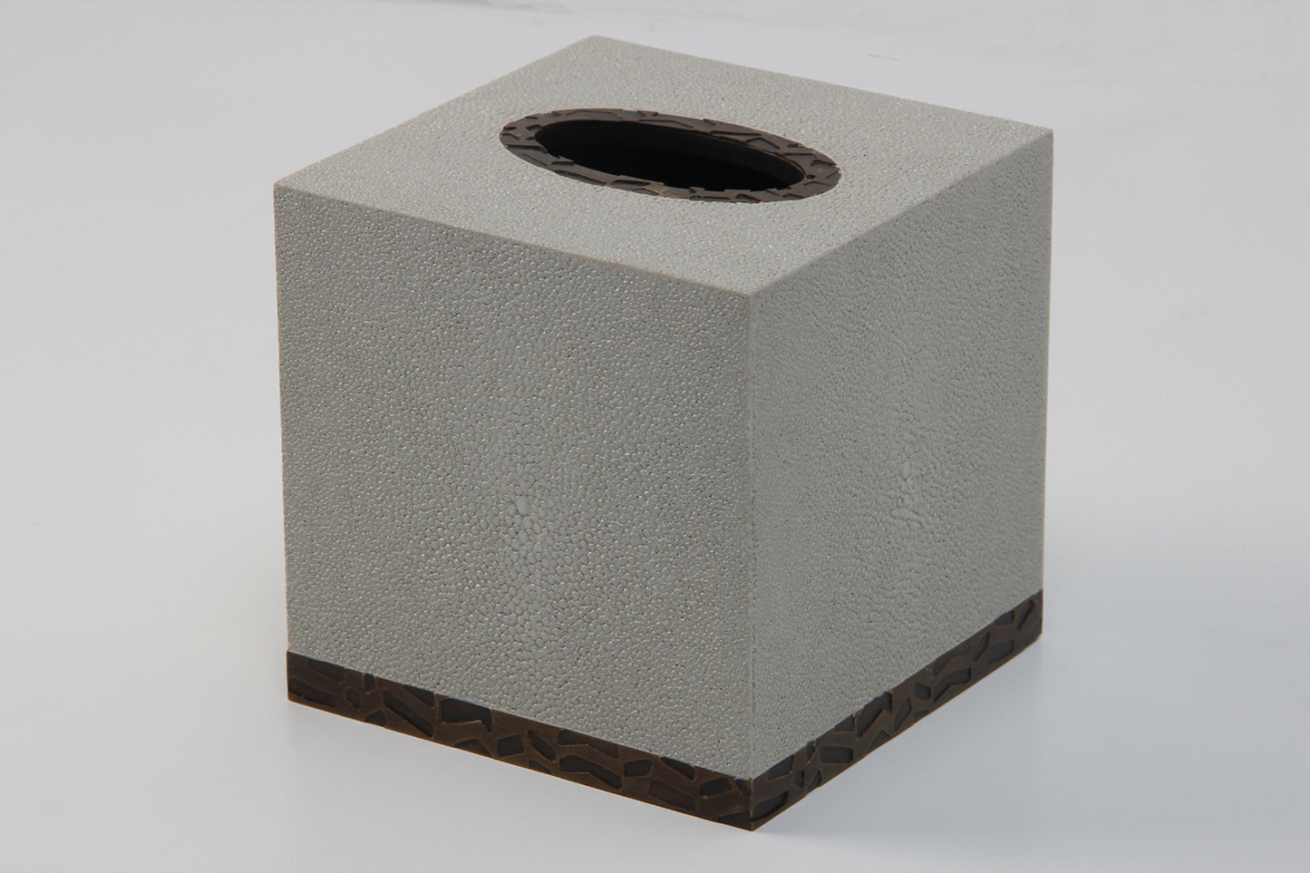 Rachel Winham's Tissue Box in 'Linen White' Shagreen