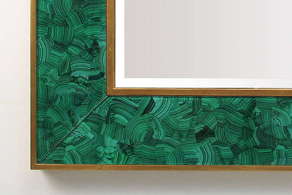 Chic console table mirror hall mirror in malachite and gold