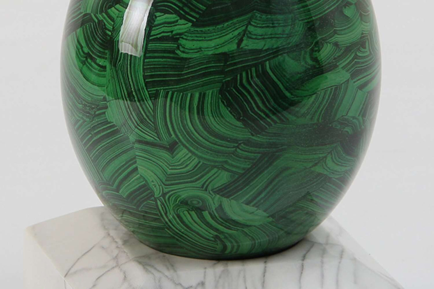 Malachite sculpture Egg sculpture Green Malachite sculpture