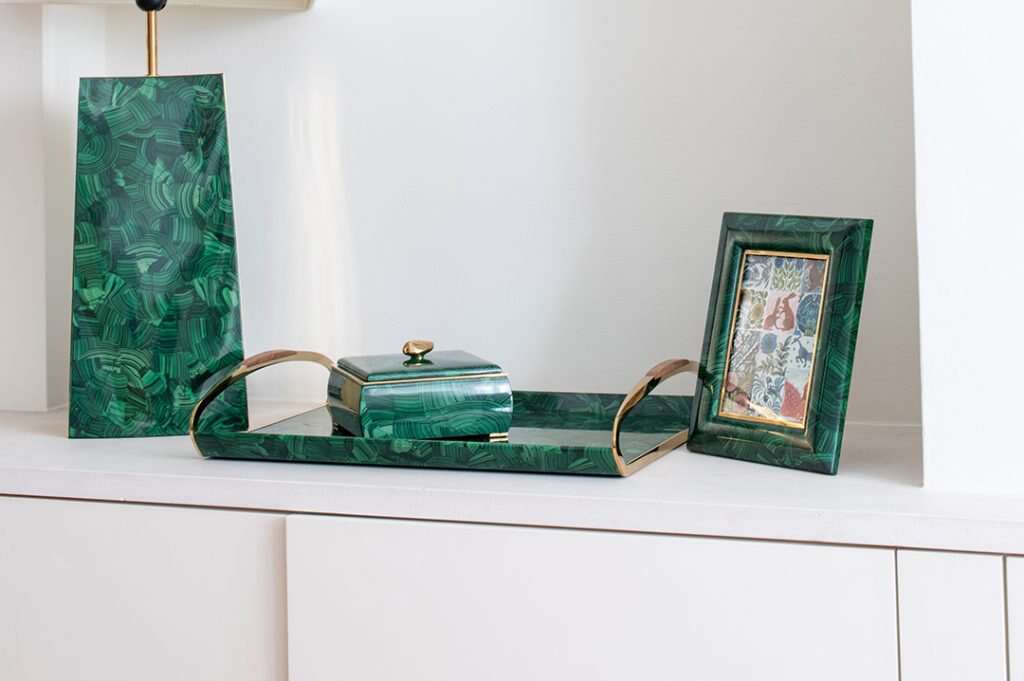 serving tray green malachite drinks tray