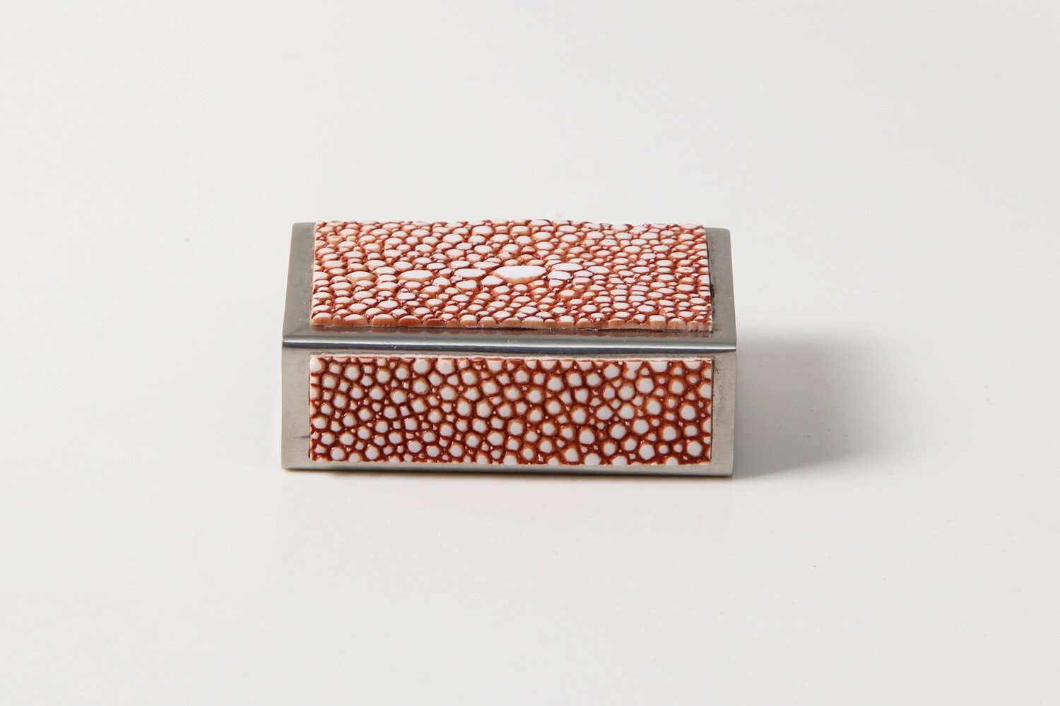 Matchbox cover Coral shagreen match box holder Matchbox cover