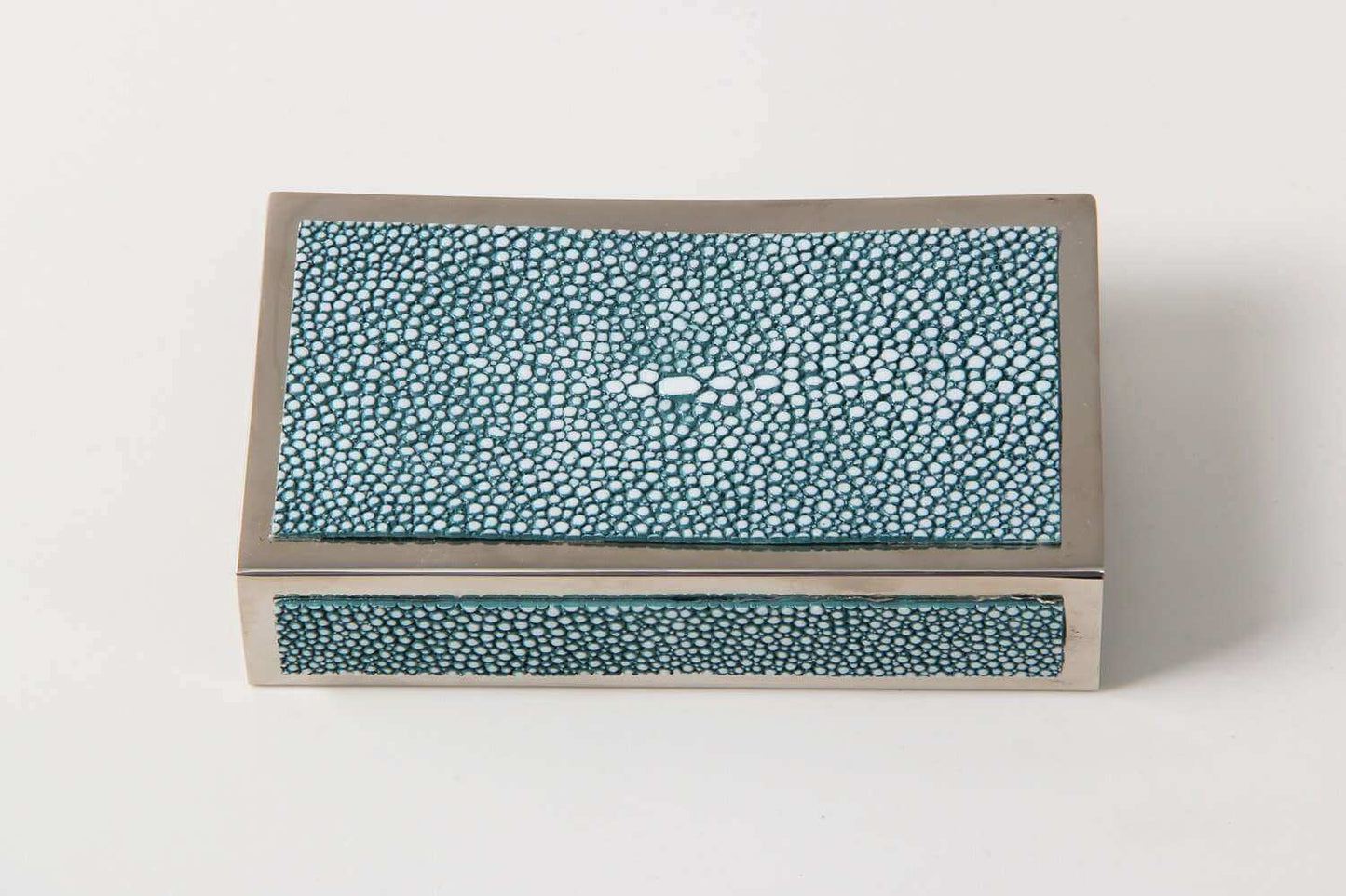 Matchbox Holders in Teal Shagreen