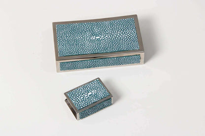 matchbox holder Forwood Design teal Shagreen matchbox cover