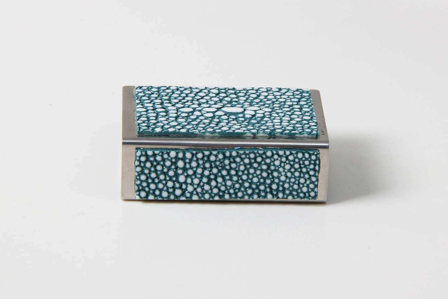 matchbox holder Unique teal Shagreen matchbox holder