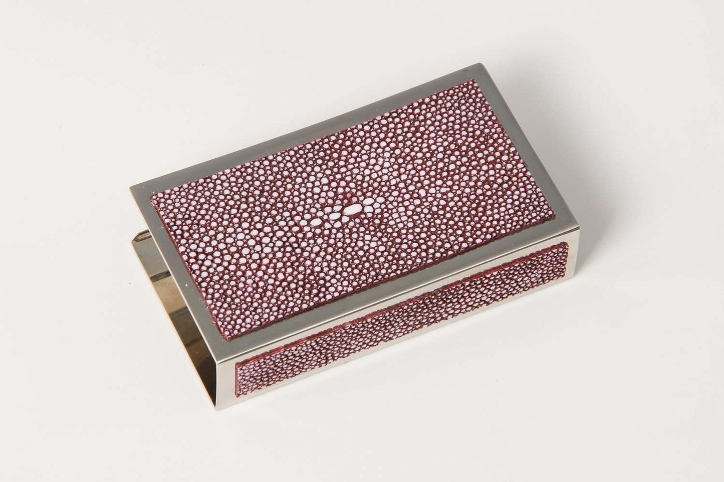 Matchbox Holders in Mulberry Shagreen