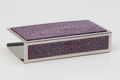 match box holder chic Purple shagreen matchbox cover
